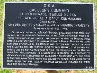 Early's Brigade Tablet. Click for full size. Early's Brigade Tablet image. Click for full size.