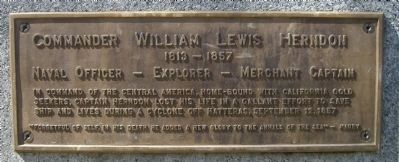 Commander William Lewis Herndon Marker. Click for full size. Commander William Lewis Herndon Marker image. Click for full size.