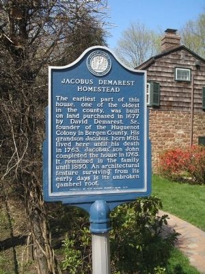 Jacobus Demarest Homestead Marker. Click for full size. Jacobus Demarest Homestead Marker image. Click for full size.