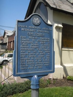 Varick Memorial African Methodist Episcopal Zion Church Marker image. Click for full size.