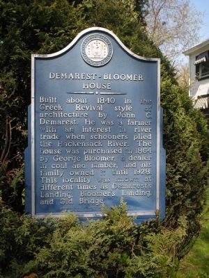 Demarest-Bloomer House Marker. Click for full size. Demarest-Bloomer House Marker image. Click for full size.