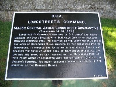 Longstreet's Command, September 15-16 Tablet. Click for full size. Longstreet's Command, September 15-16 Tablet image. Click for full size.