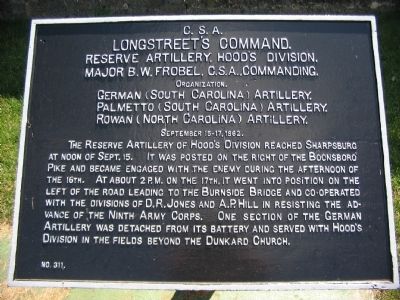 Hood's Division Artillery Tablet. Click for full size. Hood's Division Artillery Tablet image. Click for full size.