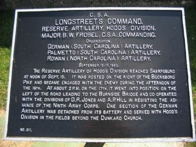 Hood's Division Artillery Tablet image. Click for full size.