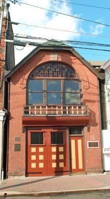 Primary marker is on the lower left of the old fire house doors image. Click for full size.