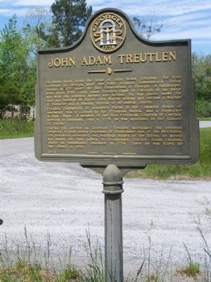 John Adam Treutlen Marker image. Click for full size.