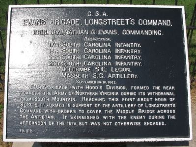 Evans' Brigade Tablet for September 15-16. Click for full size. Evans' Brigade Tablet for September 15-16 image. Click for full size.