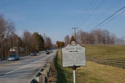 Wide angle shot of the marker, looking north image. Click for full size.