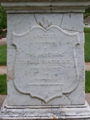 The Reverend Thomas Curtis, D.D. Marker </b><i>( East Face )</i>. Click for full size. The Reverend Thomas Curtis, D.D. Marker </b><i>( East Face )</i> image. Click for full size.