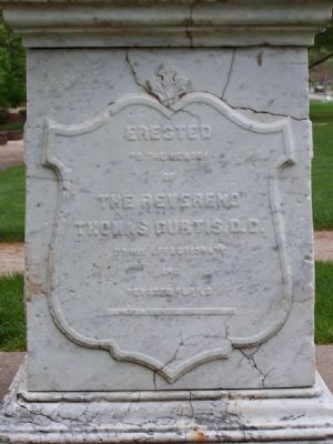 The Reverend Thomas Curtis, D.D. Marker </b><i>( East Face )</i> image. Click for full size.