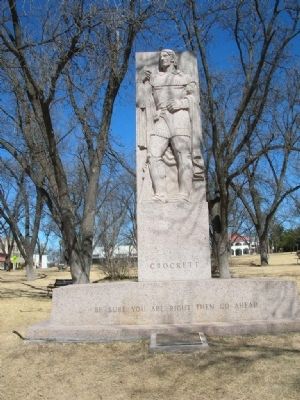 David Crockett sculpture. Click for full size. David Crockett sculpture image. Click for full size.