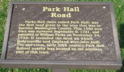 Park Hall Road Marker image. Click for full size.