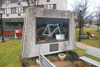 Furman Kugler's Bicycle is on display in this outdoor case. Click for full size. Furman Kugler's Bicycle is on display in this outdoor case image. Click for full size.