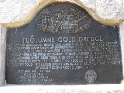 Tuolumne Gold Dredge Marker image. Click for full size.