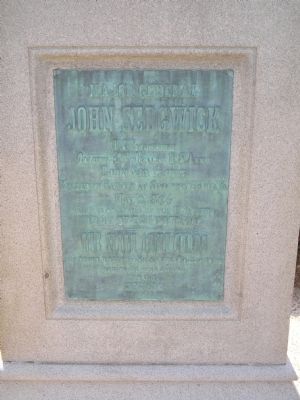 Major General John Sedgwick Marker image. Click for full size.