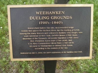 Weehawken Dueling Grounds image. Click for full size.