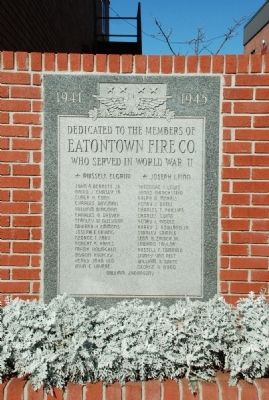 Fire Department members who served or lost their lives in World War II. Click for full size. Fire Department members who served or lost their lives in World War II image. Click for full size.