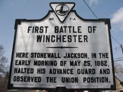 First Battle of Winchester Marker. Click for full size. First Battle of Winchester Marker image. Click for full size.