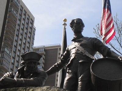 Closeup of Soldiers of the American Revolution Statue image. Click for full size.