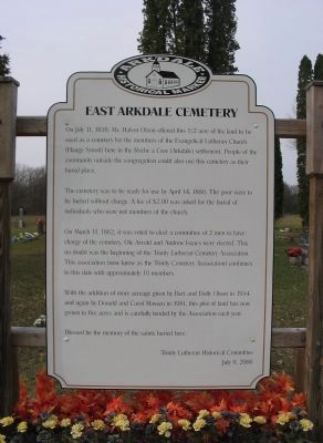 East Arkdale Cemetery Marker. Click for full size. East Arkdale Cemetery Marker image. Click for full size.