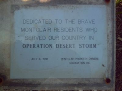 Montclair Veterans Flagpole Marker. Click for full size. Montclair Veterans Flagpole Marker image. Click for full size.