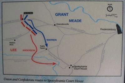 Map of the Routes to Spotsylvania Court House. Click for full size. Map of the Routes to Spotsylvania Court House image. Click for full size.