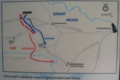 Map of the Routes to Spotsylvania Court House image. Click for full size.