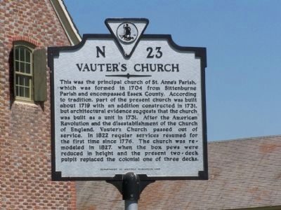 Vauter's Church Marker image. Click for full size.