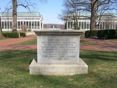 One Hundredth Anniversary of the U.S. Naval Academy Marker. Click for full size. One Hundredth Anniversary of the U.S. Naval Academy Marker image. Click for full size.