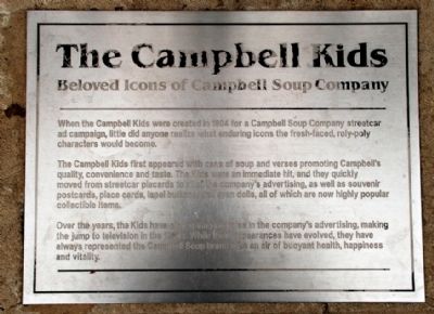 The Campbell Kids plaque at Campbell Field, Camden, NJ. Click for full size. The Campbell Kids plaque at Campbell Field, Camden, NJ image. Click for full size.
