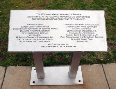 A companion sign identified individuals and corporations that supported the memorial image. Click for full size.