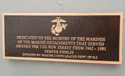USS New Jersey Marine Detachments Marker image. Click for full size.