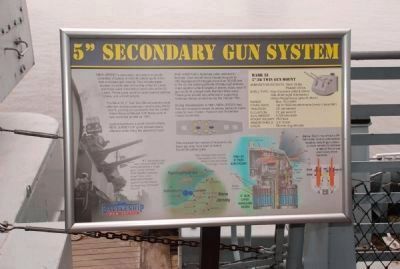 History and operation of 5" secondary guns image. Click for full size.