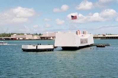 A view of the USS <i>Arizona</i> Memorial image. Click for more information.
