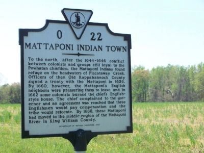 Mattaponi Indian Town Marker. Click for full size. Mattaponi Indian Town Marker image. Click for full size.