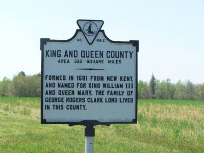 King and Queen County Marker (obverse) image. Click for full size.