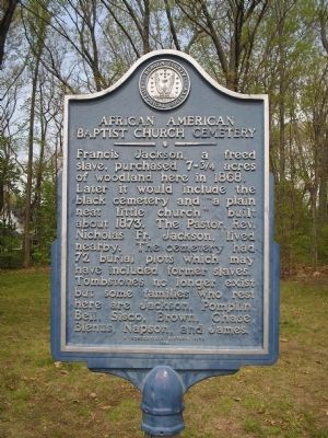 African American Baptist Church Cemetery Marker image. Click for full size.