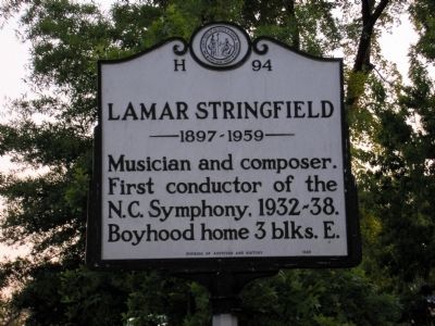 Lamar Stringfield, 1897-1959 Marker image. Click for full size.