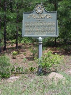 Early Baptists At Tuckasee King Marker. Click for full size. Early Baptists At Tuckasee King Marker image. Click for full size.