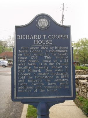 Richard T. Cooper House Marker. Click for full size. Richard T. Cooper House Marker image. Click for full size.