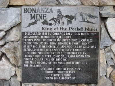 Bonanza Mine Marker. Click for full size. Bonanza Mine Marker image. Click for full size.