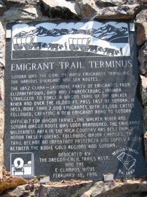 Emigrant Trail Terminus Marker. Click for full size. Emigrant Trail Terminus Marker image. Click for full size.