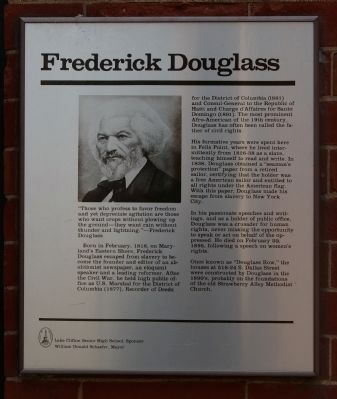 Frederick Douglass Marker. Click for full size. Frederick Douglass Marker image. Click for full size.
