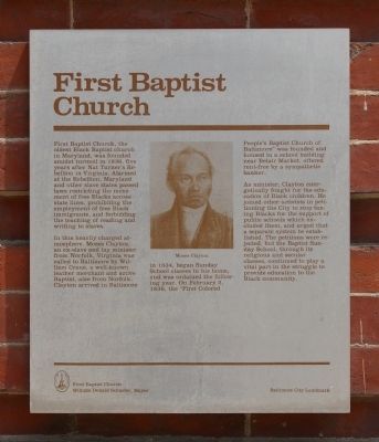 First Baptist Church Marker. Click for full size. First Baptist Church Marker image. Click for full size.