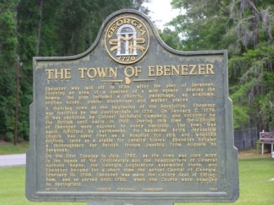 The Town of Ebenezer Marker. Click for full size. The Town of Ebenezer Marker image. Click for full size.