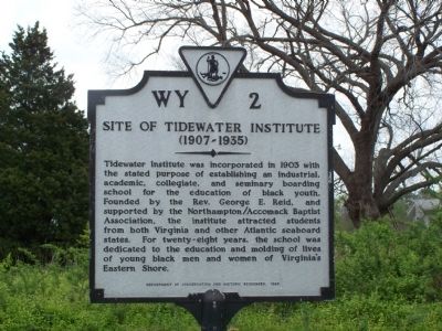 Site of Tidewater Institute Marker image. Click for full size.
