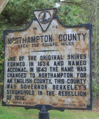 Northampton County side of marker. image. Click for full size.