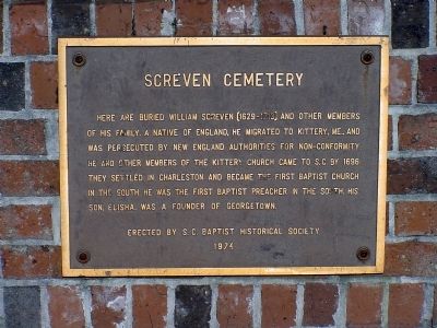 Screven Cemetery Marker. Click for full size. Screven Cemetery Marker image. Click for full size.