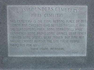 City Founders' Cemetery Marker image. Click for full size.