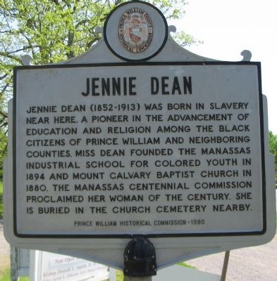 Jennie Dean Marker. Click for full size. Jennie Dean Marker image. Click for full size.